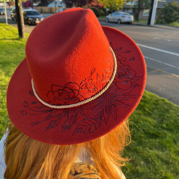 Pyrographed Hat