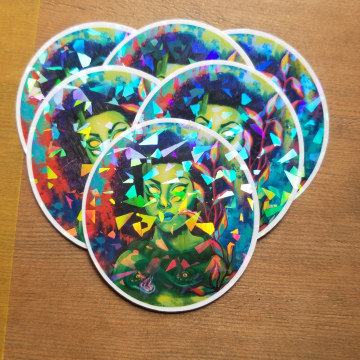 Medusa 3 Inch Holographic Shatter Sticker