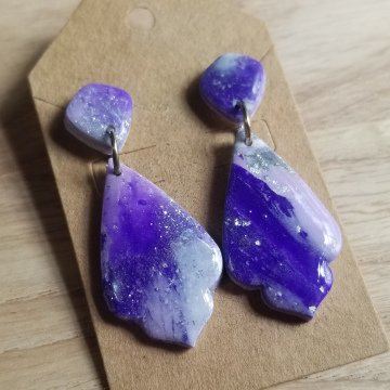 Violet and Silver Specked Earrings