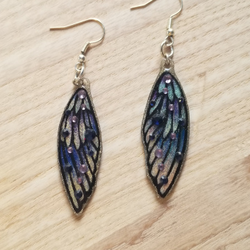 Chromatic Purple Wing Earrings