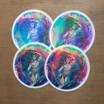 Turn Up The Volume 2.75 Inch Holographic Sheen Sticker