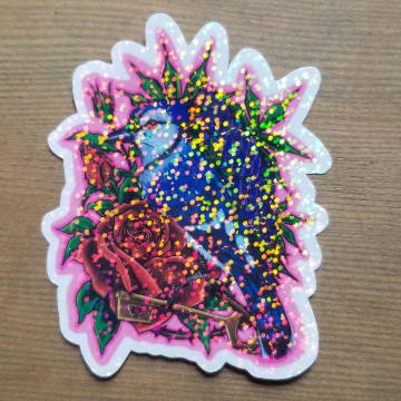 BluJay 3x3.5 Holographic Glitter Sticker