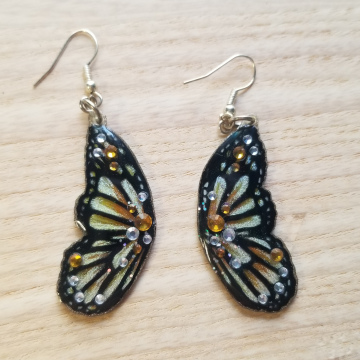 Golden Butterfly Wing Earrings