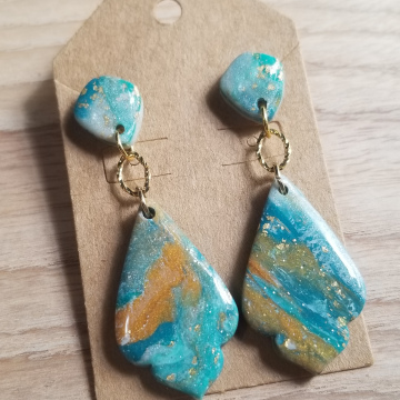 Turquoise and Goldleaf Earrings