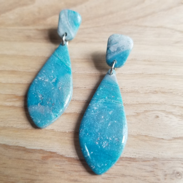 Turquoise an Gold Specked Earrings