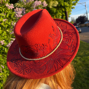 Pyrographed hat