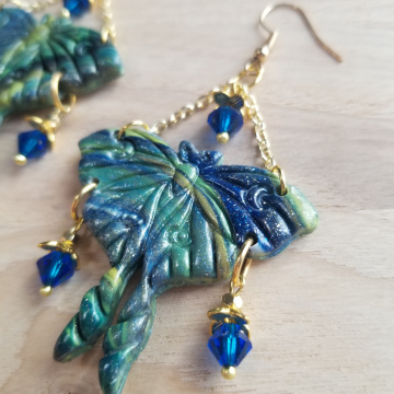 Green Dreams Luna Moth Earrings