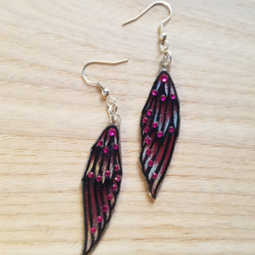 Chromatic Pink Wing Earrings