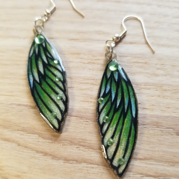 Chromatic Green Wing Earrings