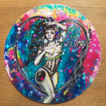 Turn Up the Volume Holographic Star 3 Inch Sticker 